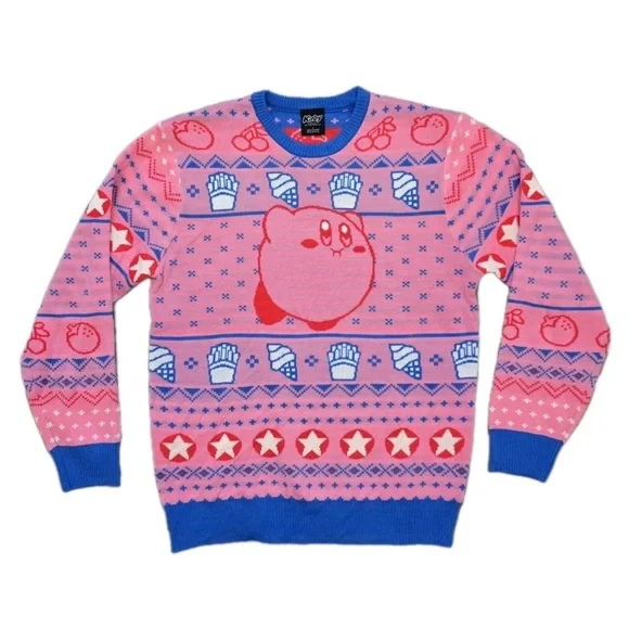 Nintendo Pink and Blue Kirby Crewneck Sweater - Picture 1 of 2